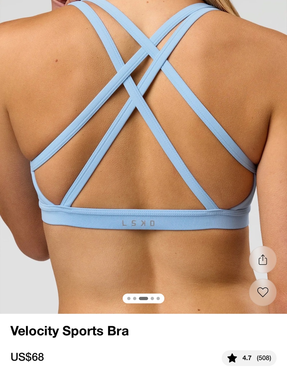 LSKD velocity sports bra in Open Air - Picture 3 of 5